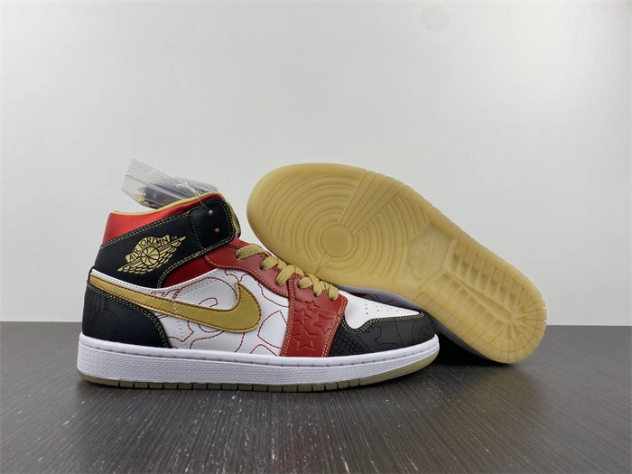 Jordan 1 Mid XQ White Black Sport Red DV0576- Refined 3694