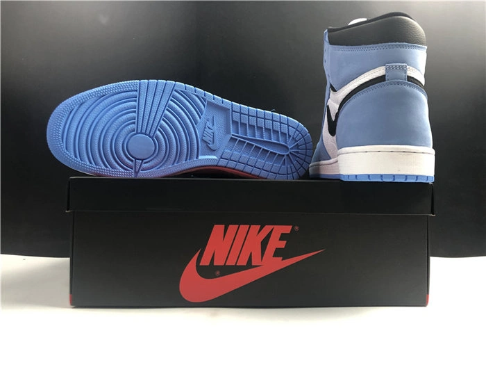 Jordan1 White University Blue Black 555088- Durable 3604