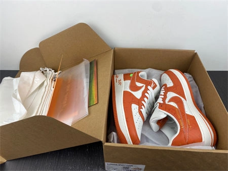 ZipUp Luis Vitton Nike Air Force 1 Low By Virgil Abloh White Orange 5140